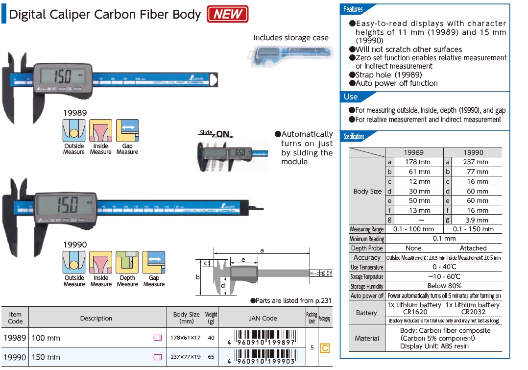 Ichiban Precision Sdn Bhd Shinwa Shinwa Digital Caliper Carbon